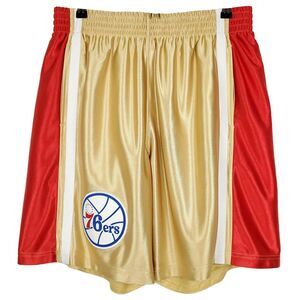 Philadelphia 76ers‎ Mitchell & Ness NBA L Large Jersey Shorts Gold Red NWT